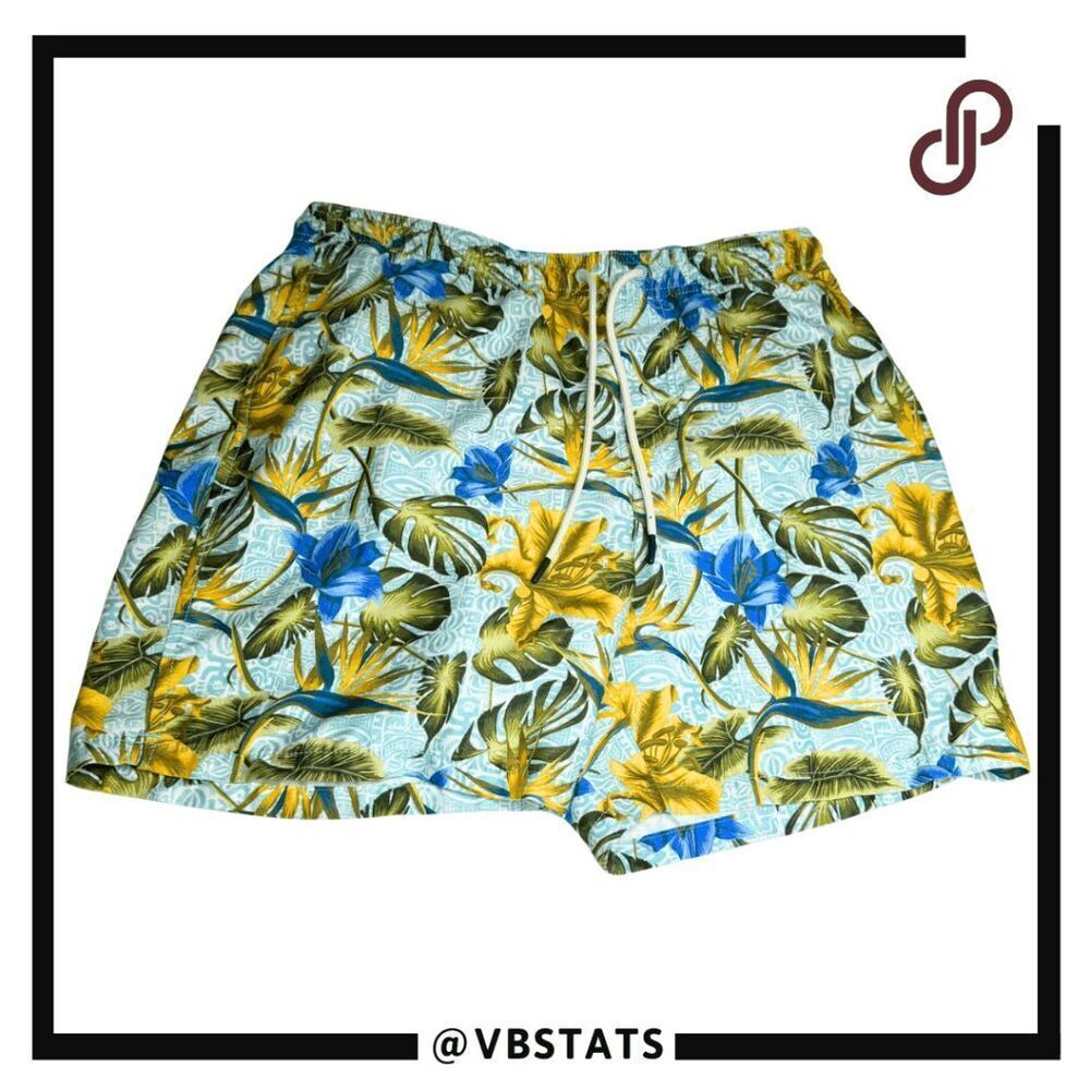 Tommy Bahama Mens Naples Tiki Tropics 6-Inch Swim Trunks Shorts‎ Blue Size Large